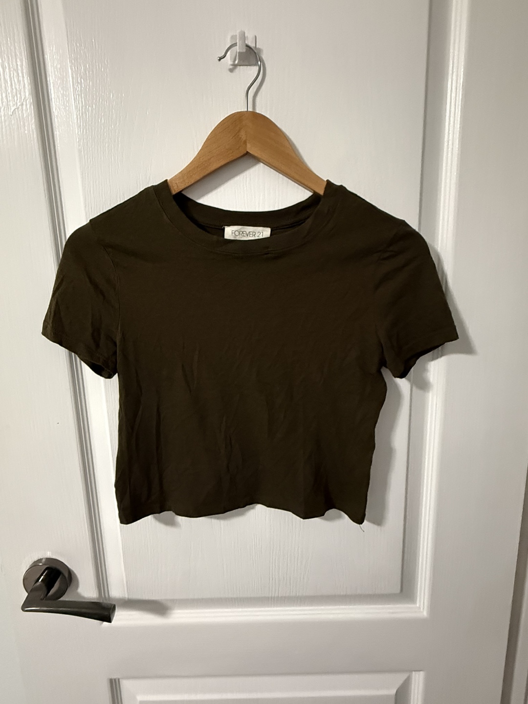 Olive Green Crop Top - Size Small