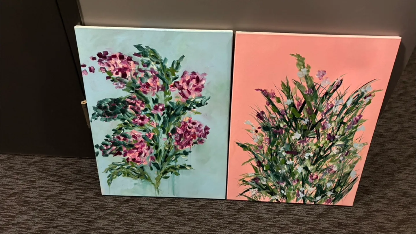 Two pieces of Floral Painting Art thumbnail