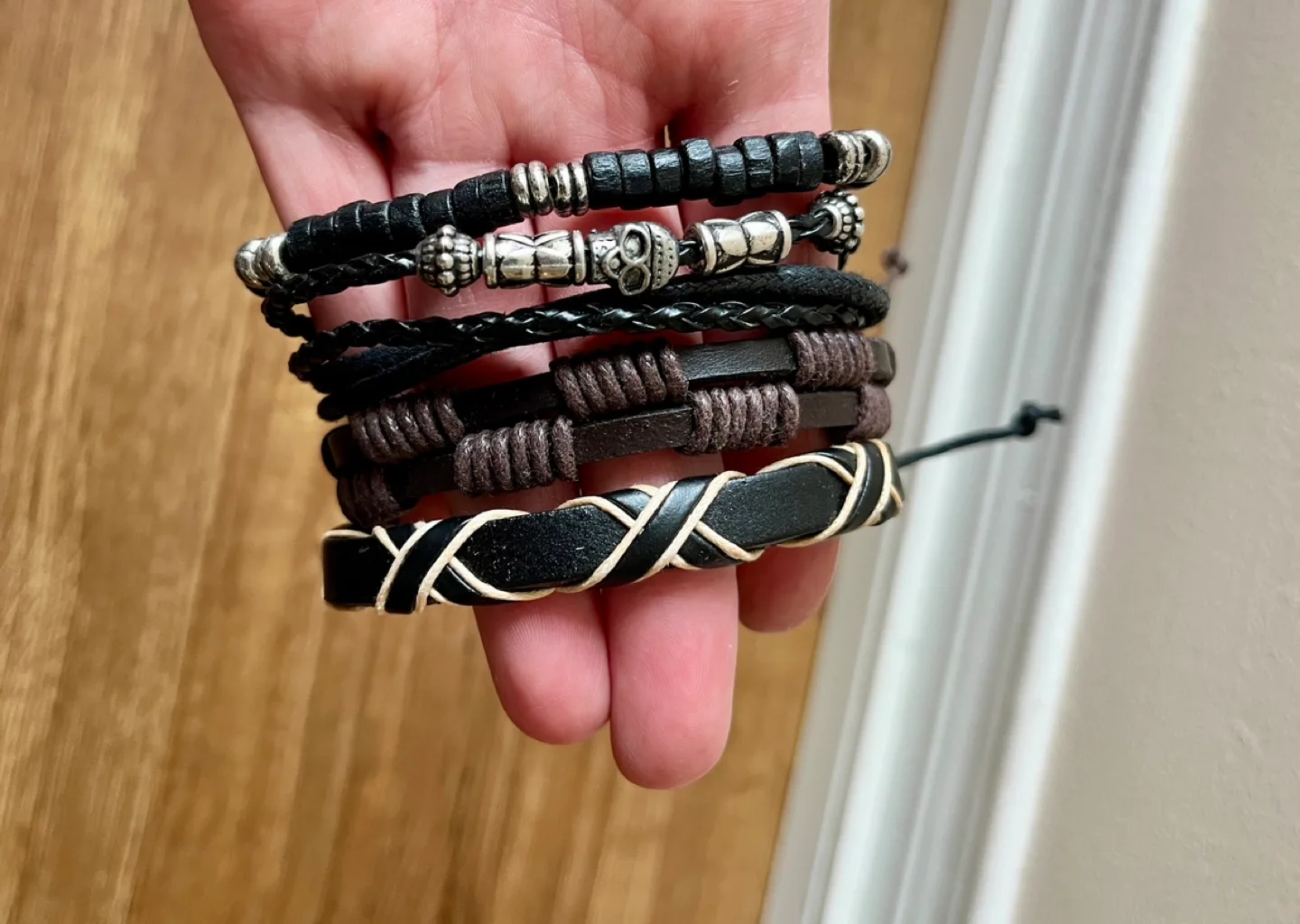 Set of 4 Men's Bracelets - Black & Brown thumbnail