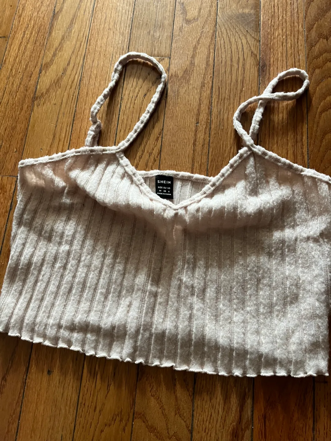 Shein Ribbed Crop Tank Top - Size M thumbnail