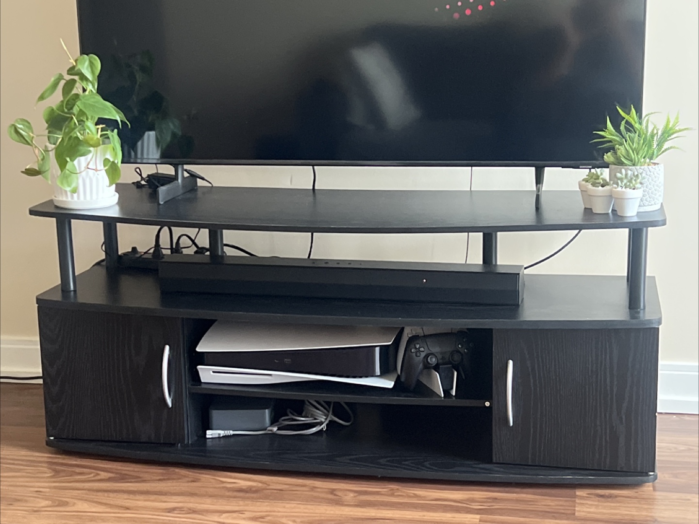 Black TV Stand with Storage