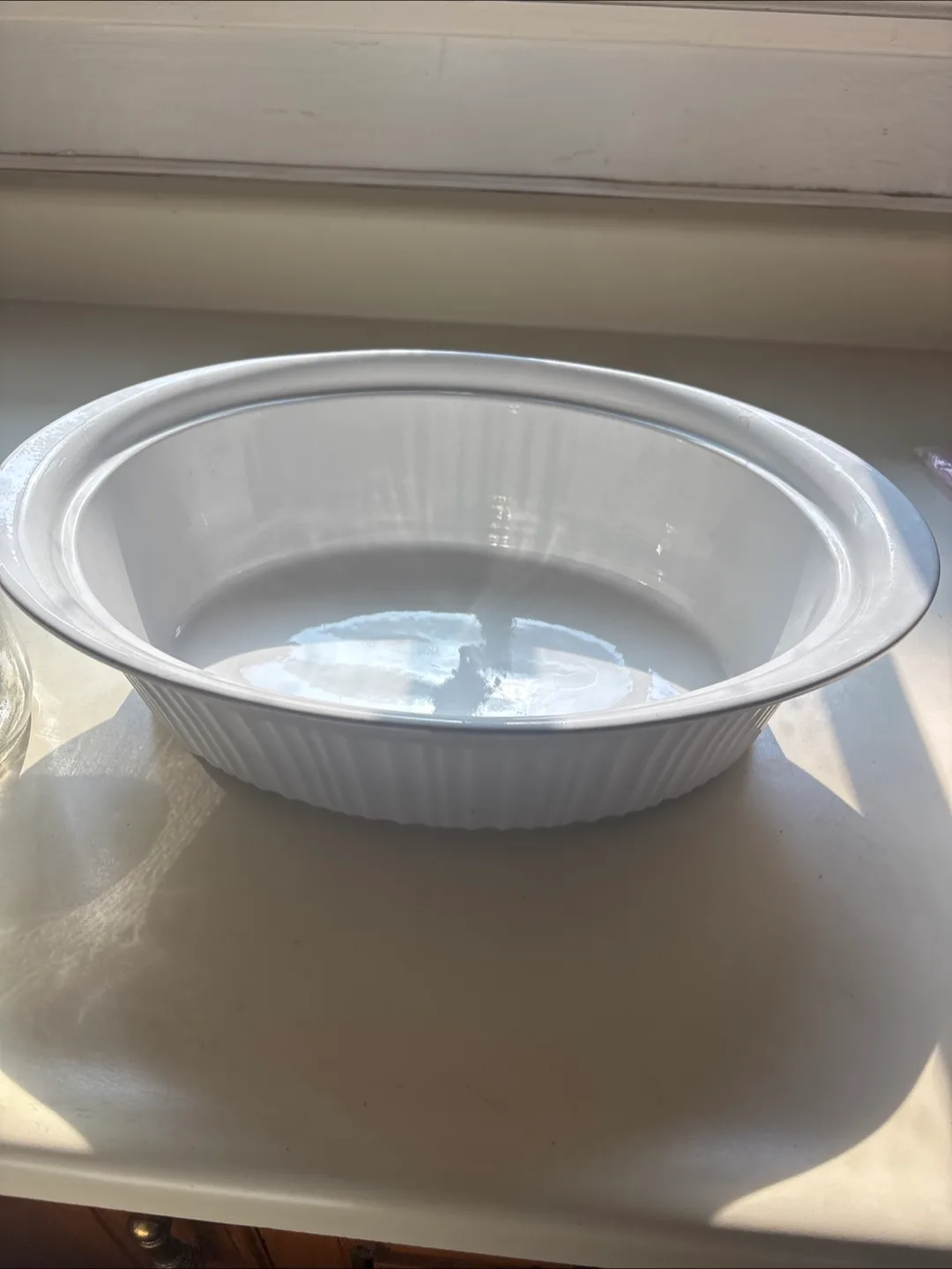 White CorningWare Oval Casserole Dish thumbnail