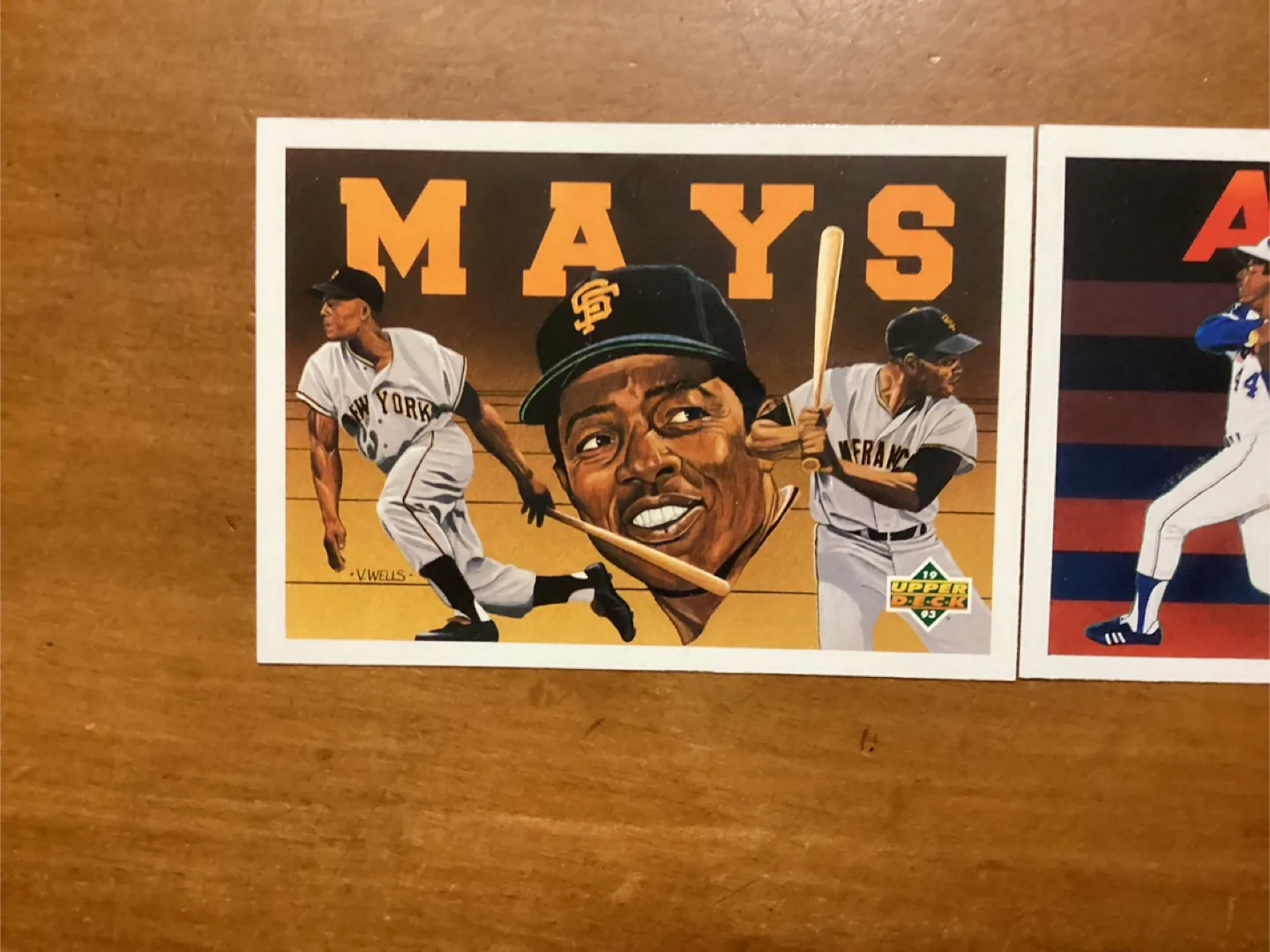 1993 WILLIE MAYES Card 54 & 1991 HANK AARON Card 27 image indicator(2)