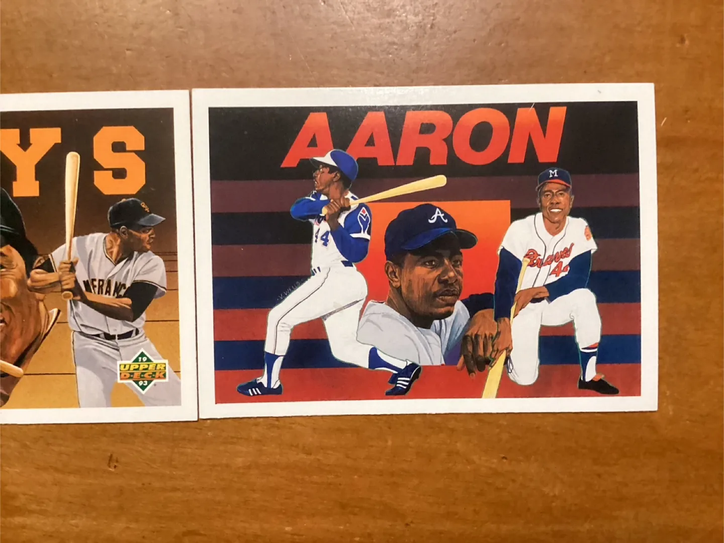 1993 WILLIE MAYES Card 54 & 1991 HANK AARON Card 27 image indicator(3)