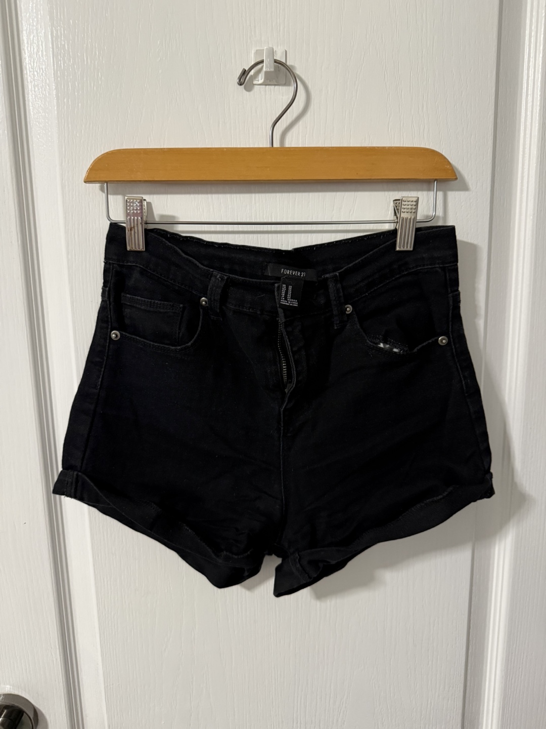 Black Denim Shorts