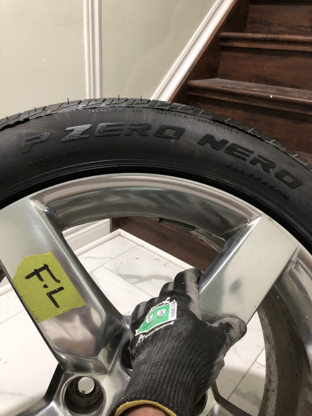 Pirelli P Zero Nero 245/50 ZR19 Tire on Chevy Rim