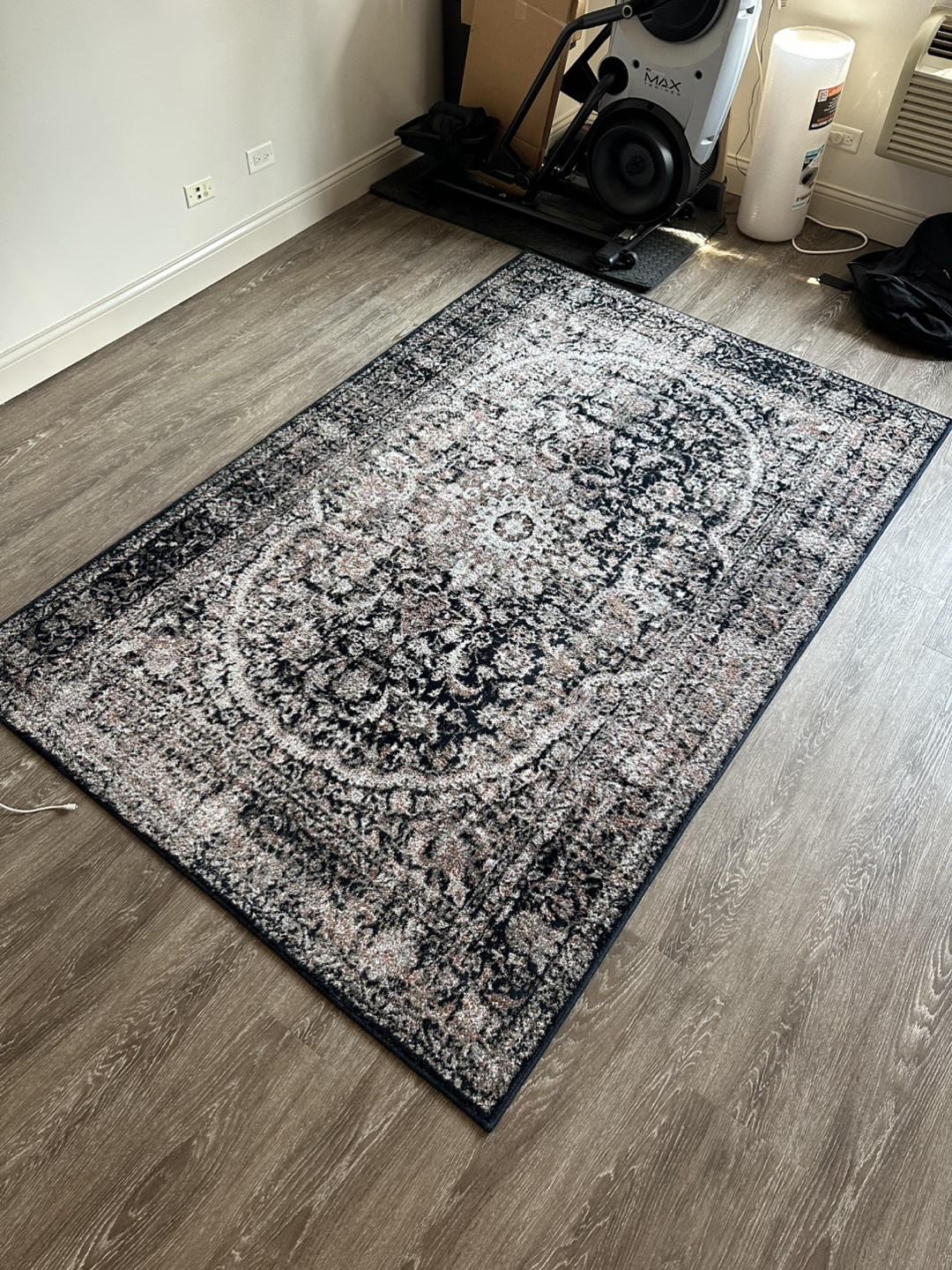 Area Rug - Black and Beige Pattern