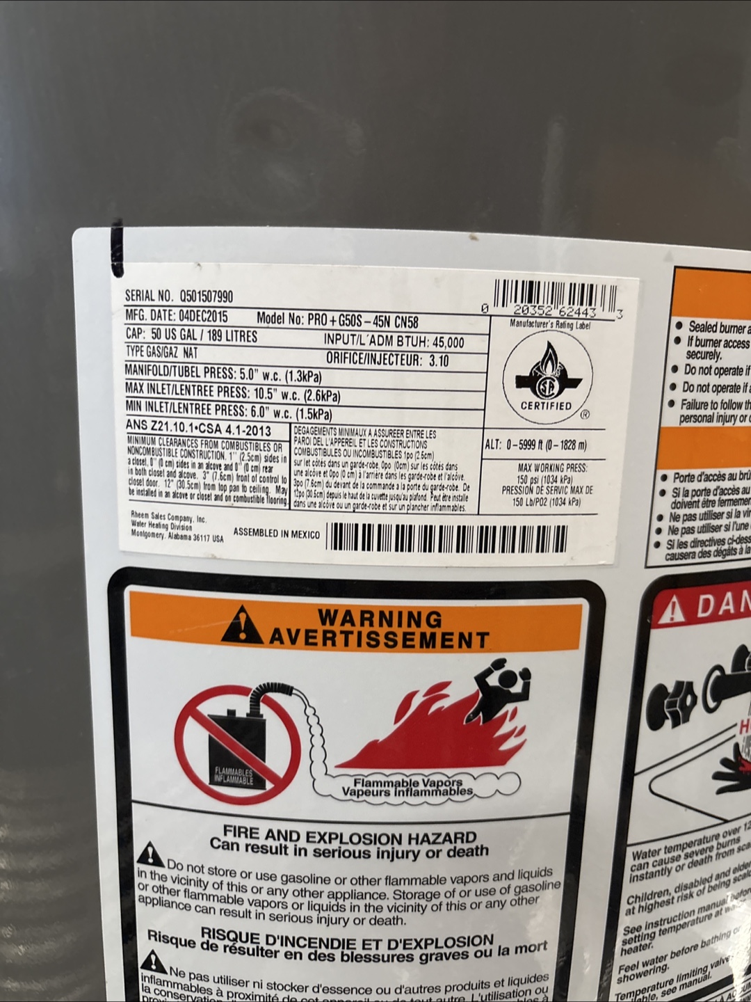 Rheem Classic Plus Series Water Heater - photo 4