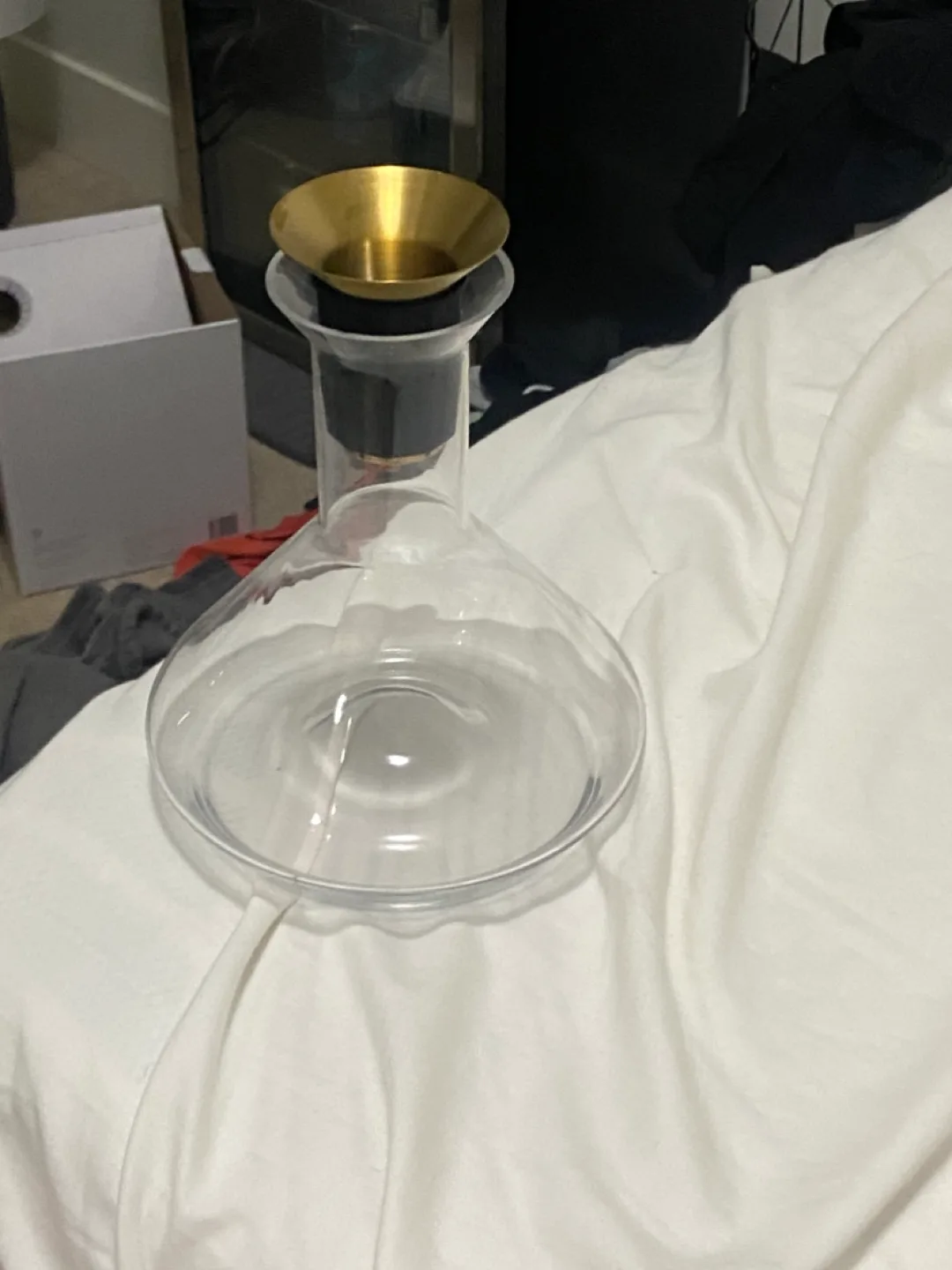 Wine Decanter with Brass Funnel thumbnail