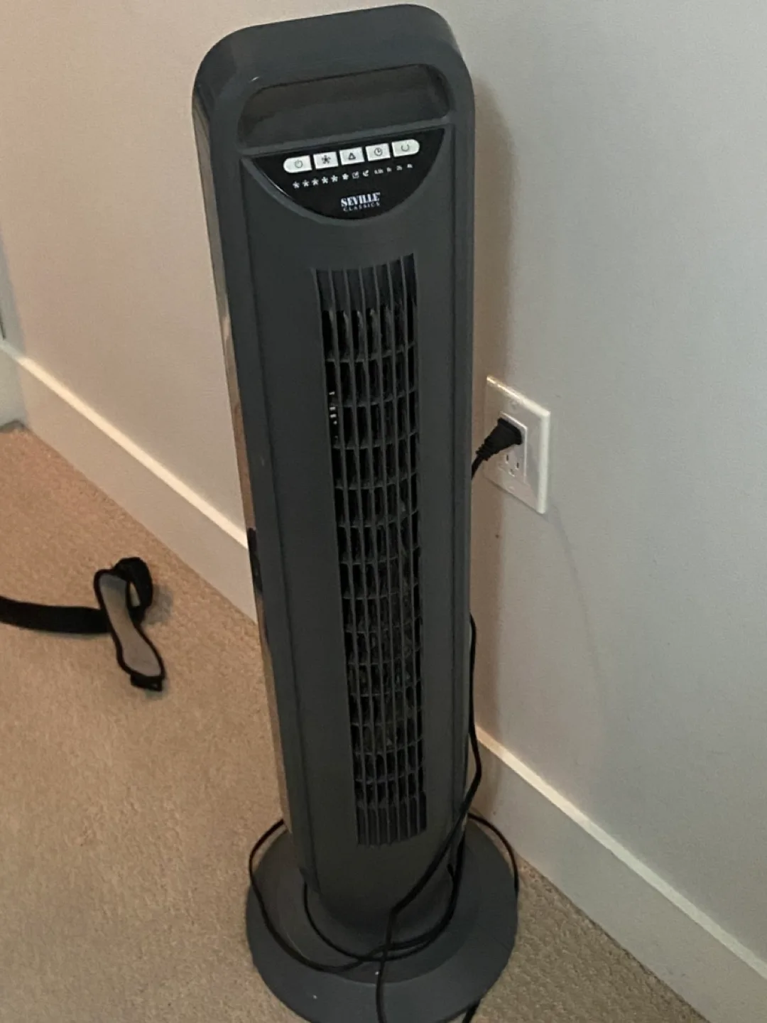 Seville Classics Tower Fan - Grey thumbnail