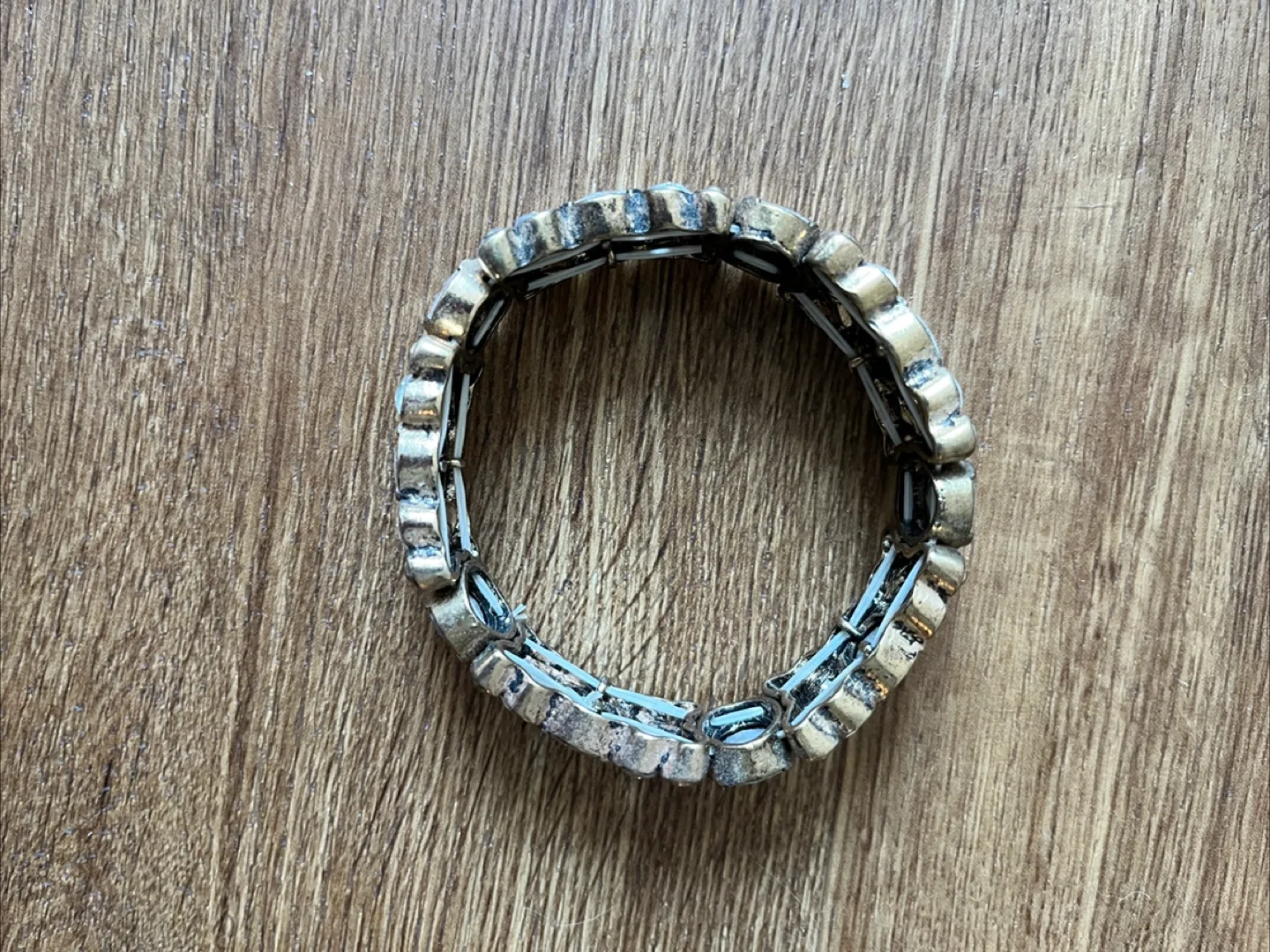 Rhinestone Stretchy Gold and White Bracelet image indicator(3)