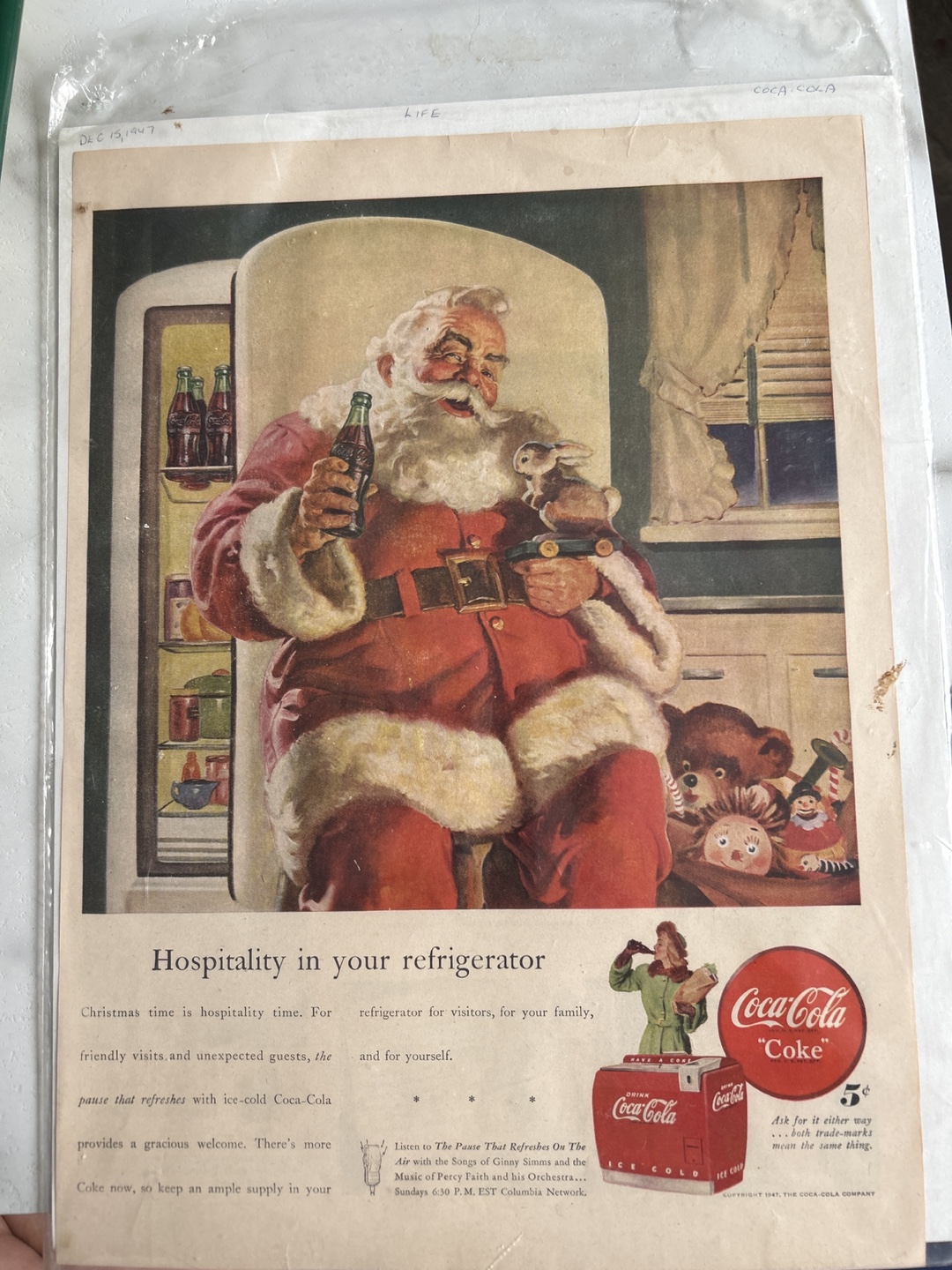 Vintage Coca-Cola Ad - December 15, 1947
