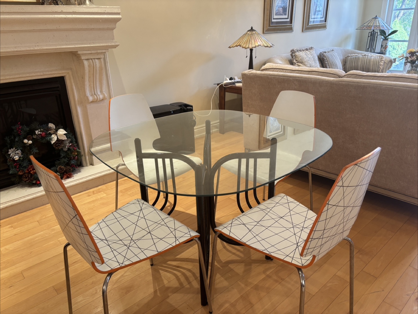 Glass Top Dining Table with 4 Chairs - photo 3