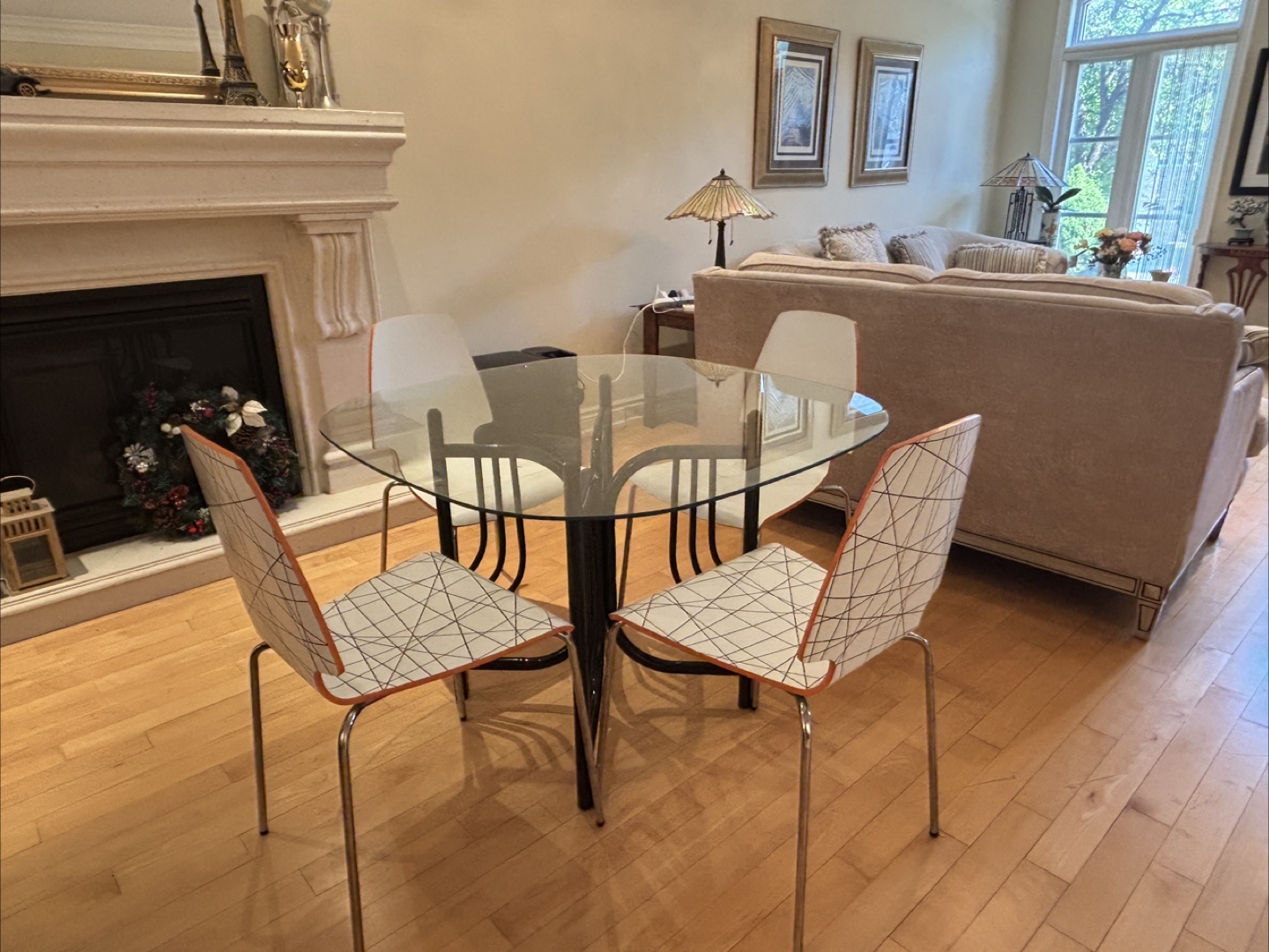 Glass Top Dining Table with 4 Chairs - photo 2