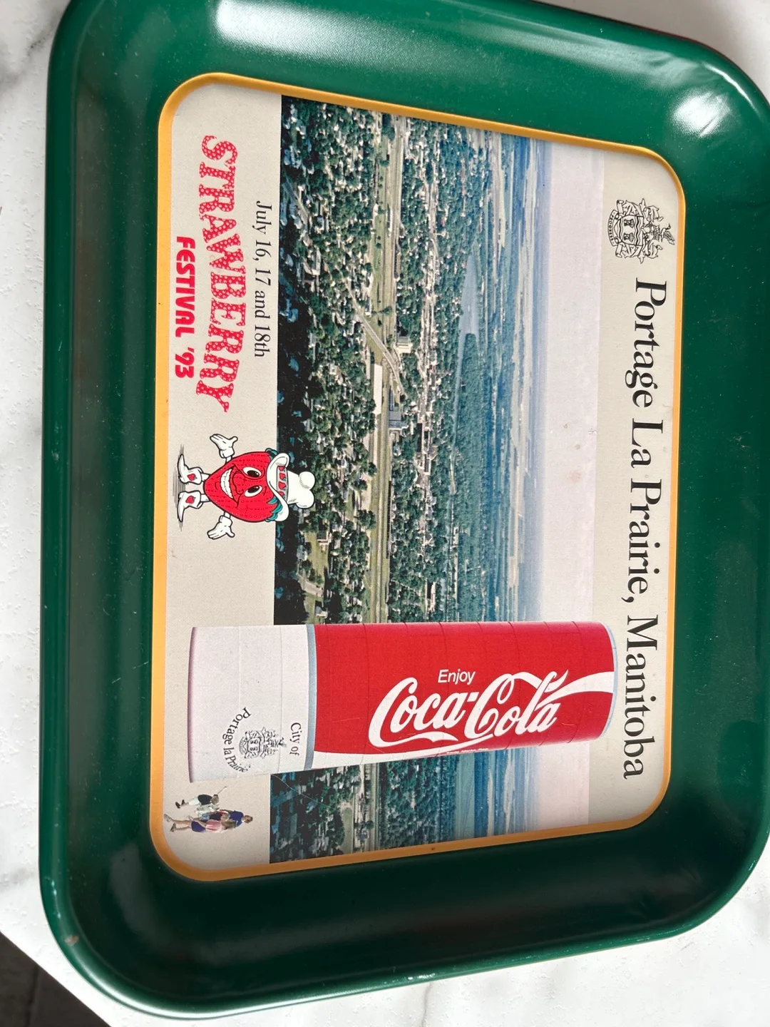 Vintage Coca-Cola Strawberry Festival '93 Tray thumbnail