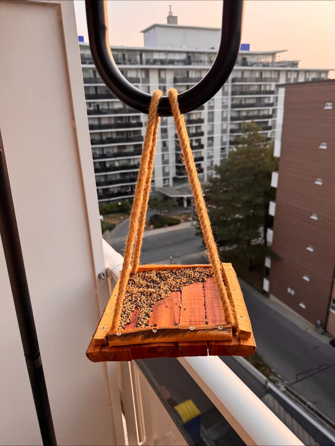 Wooden Hanging Bird Feeder thumbnail