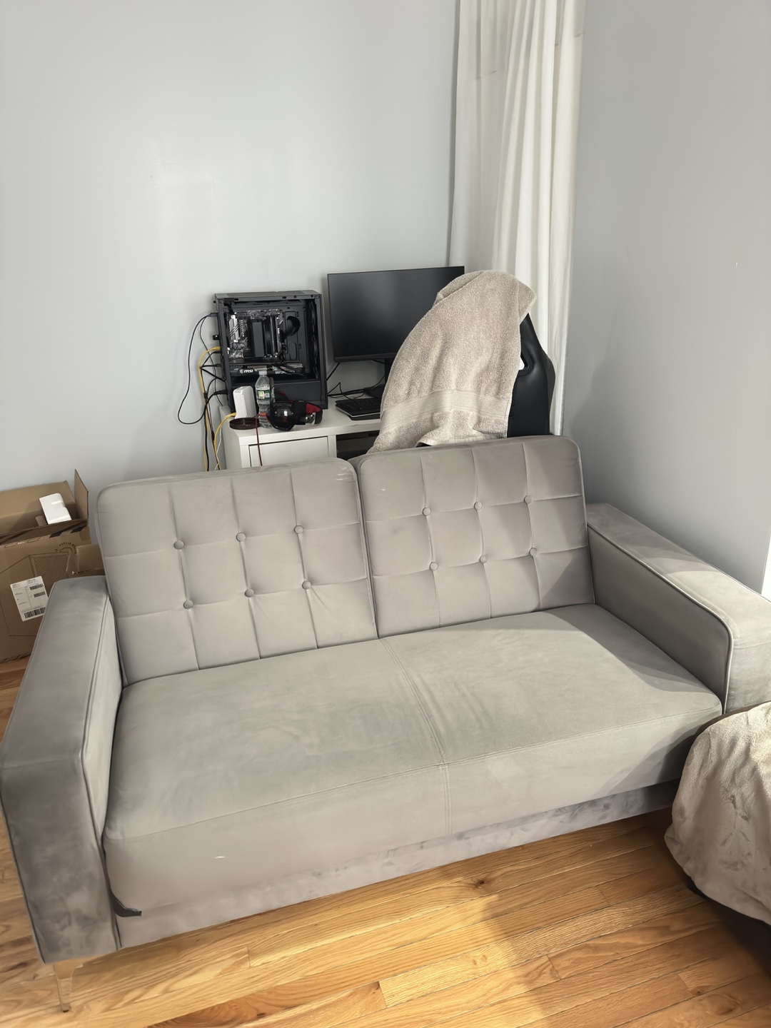 Gray sofa bed