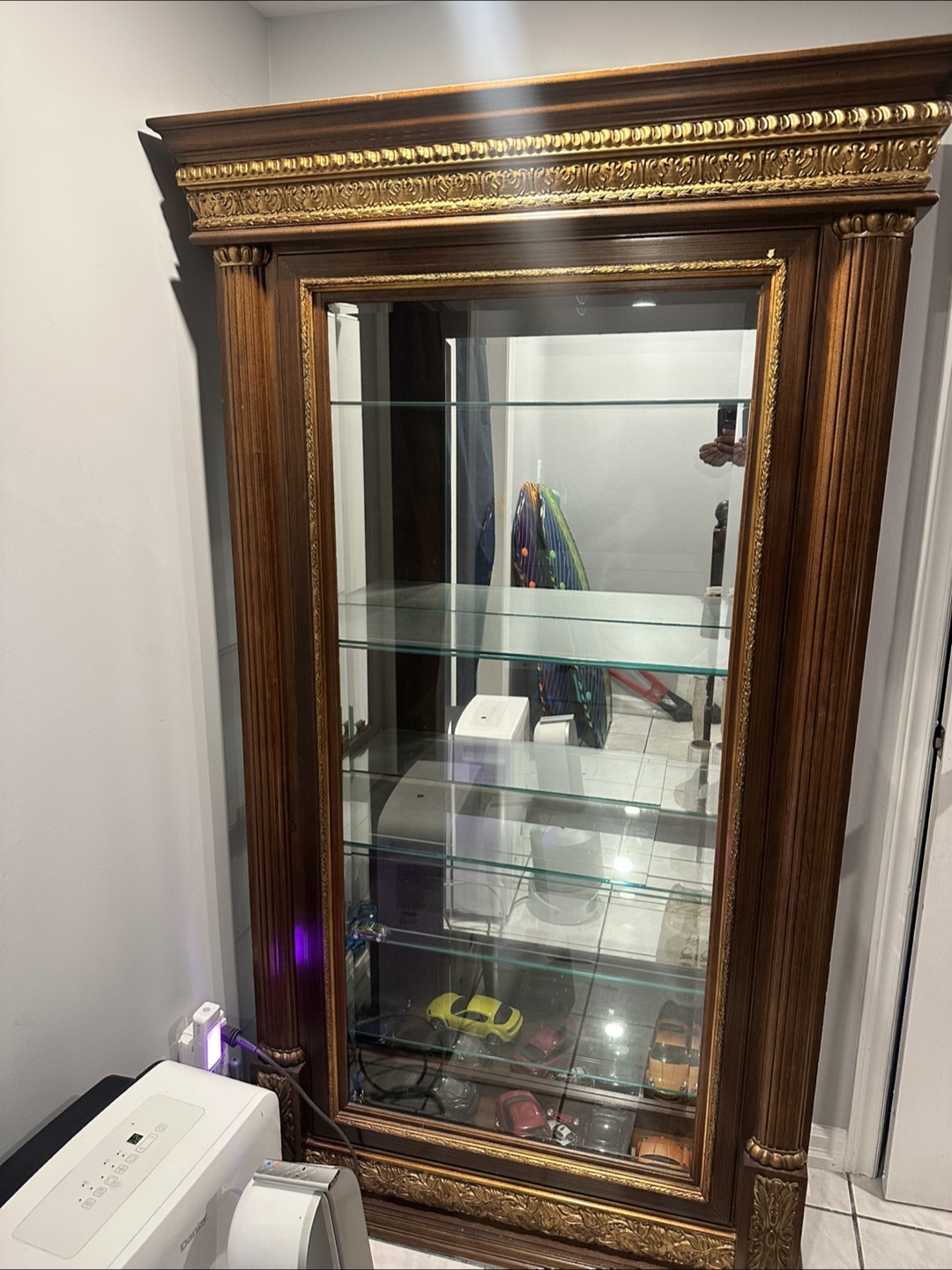 Wooden Display Cabinet with Glass Shelves - photo 2