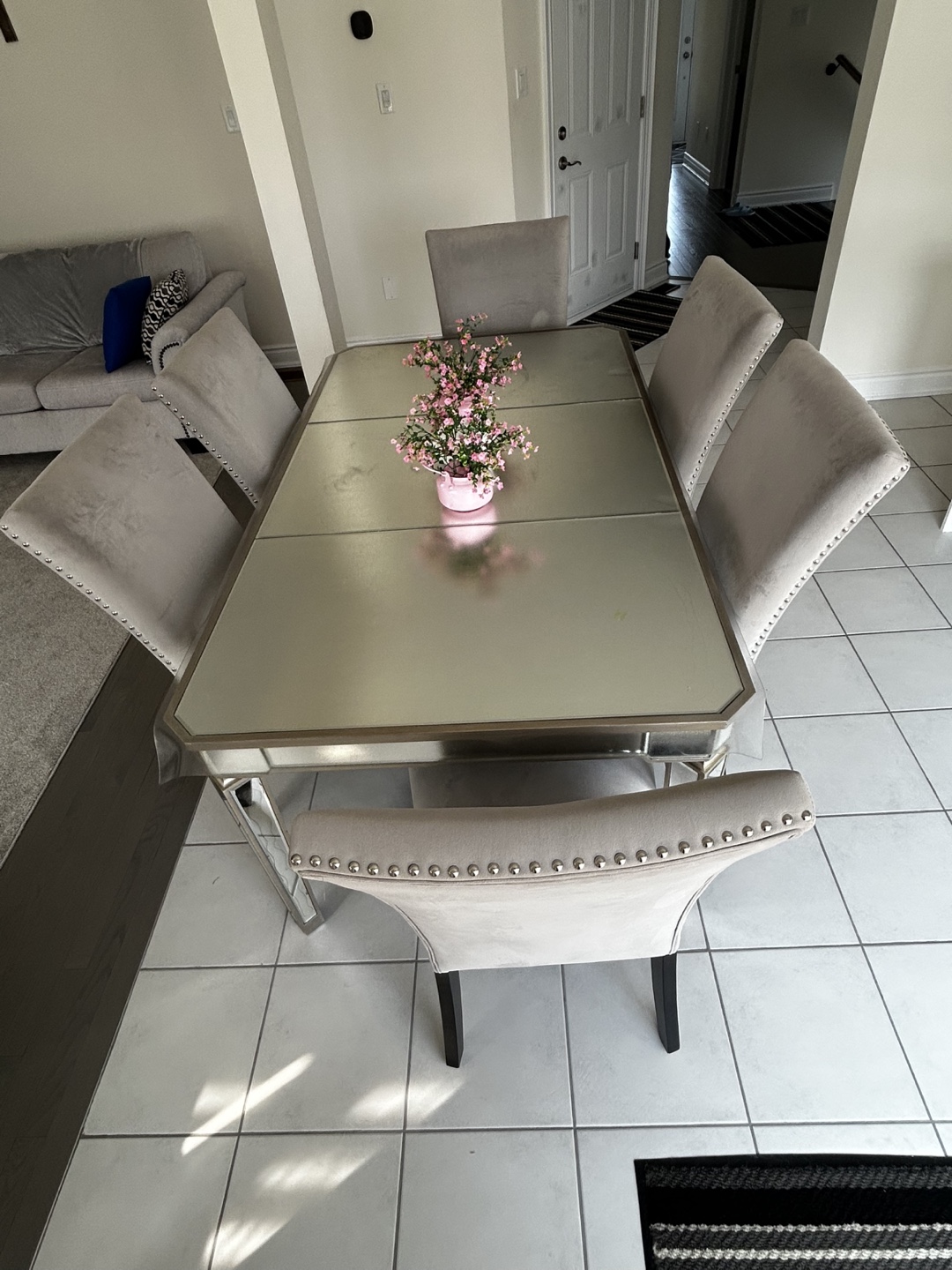 Dining Table with 6 Chairs - grey - photo 3