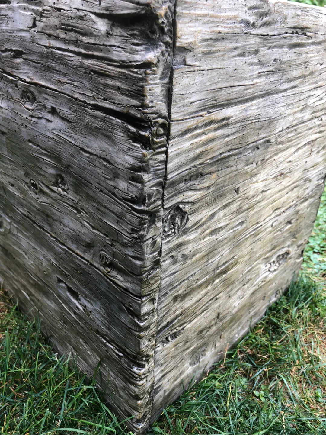 Rustic Wood-Look Square Planter thumbnail