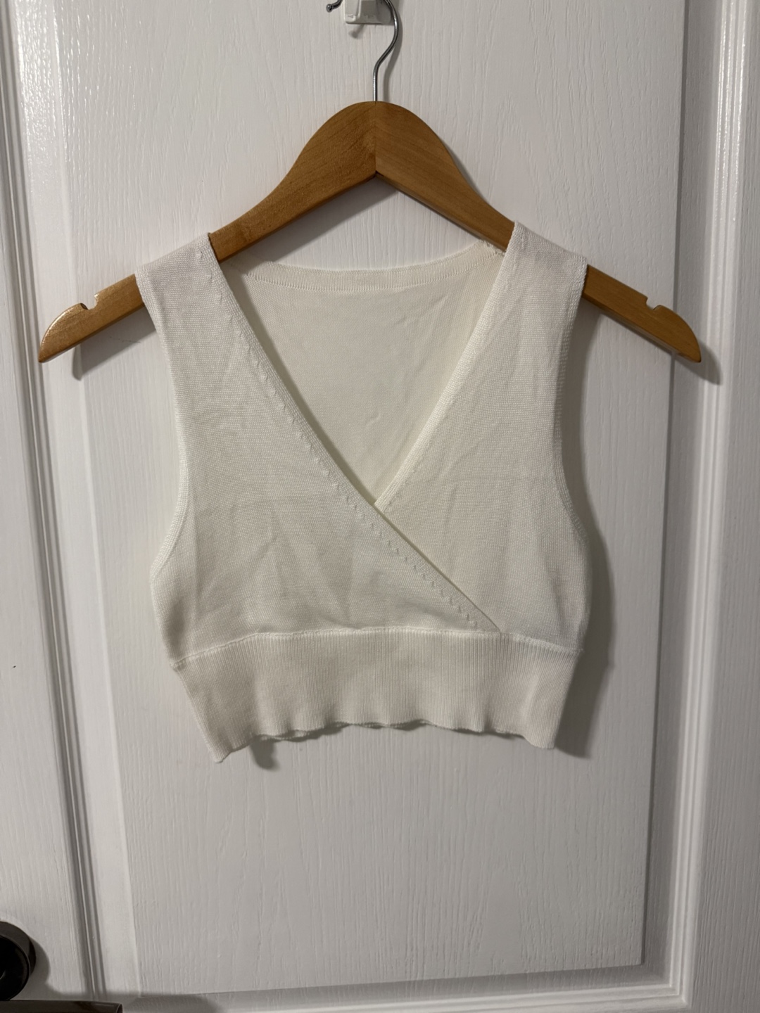 White Knit Crop Top