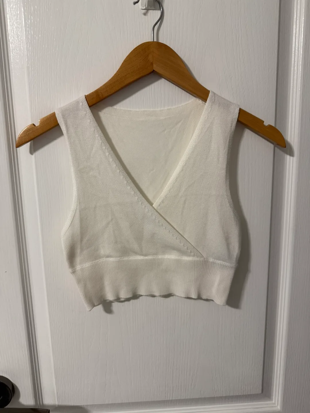 White Knit Crop Top thumbnail