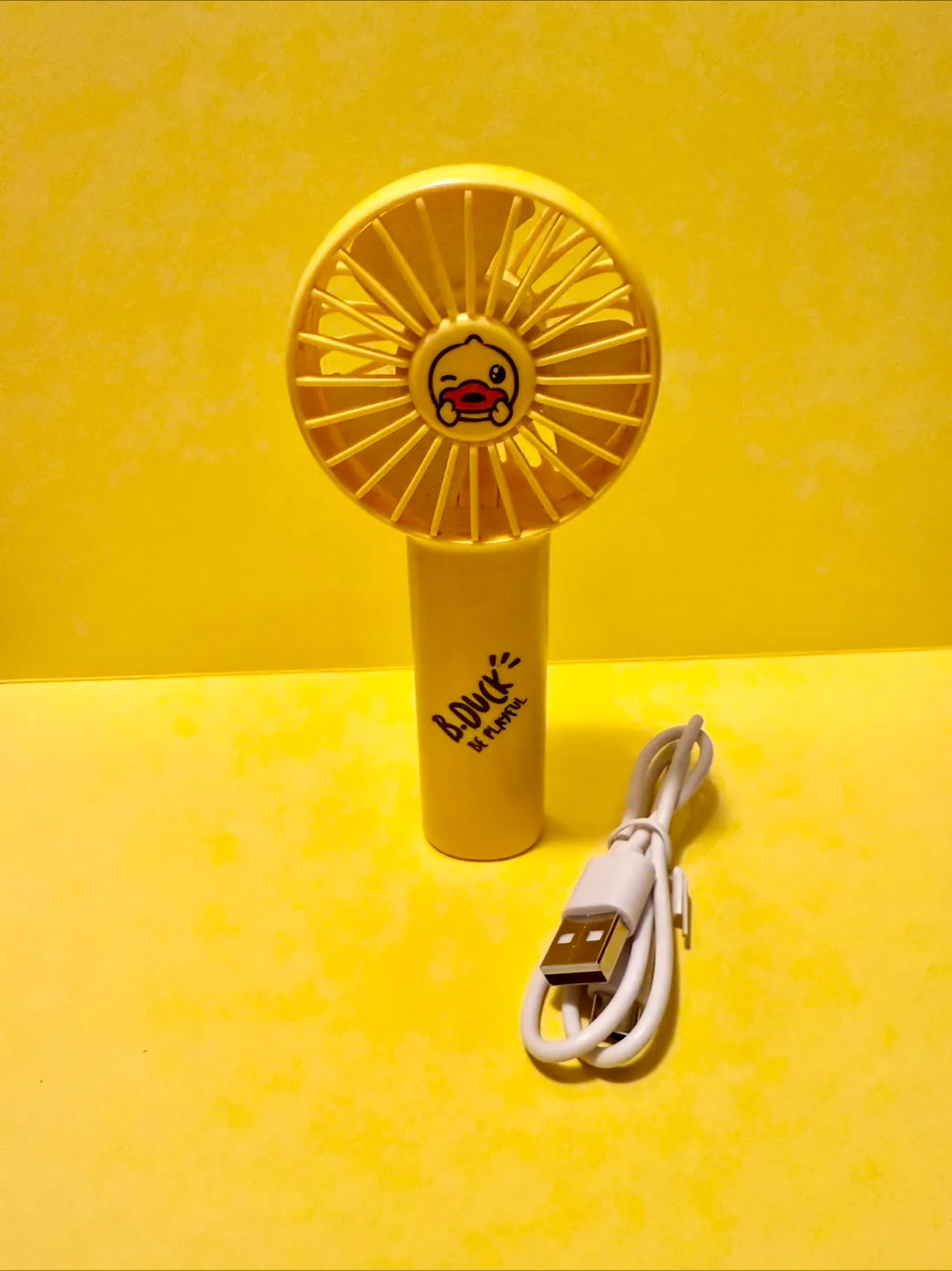 B.Duck Yellow Portable Mini Fan (USB-C Rechargeable) thumbnail