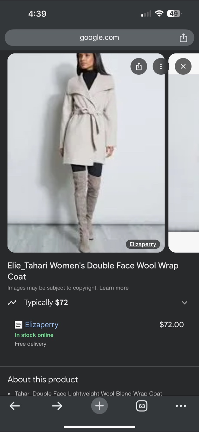Elie Tahari Wool Blend Wrap Coat - photo 2