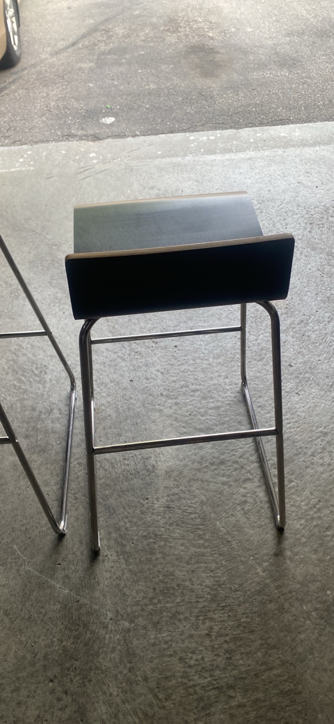 Set of 2 Black Bar Stools - photo 4