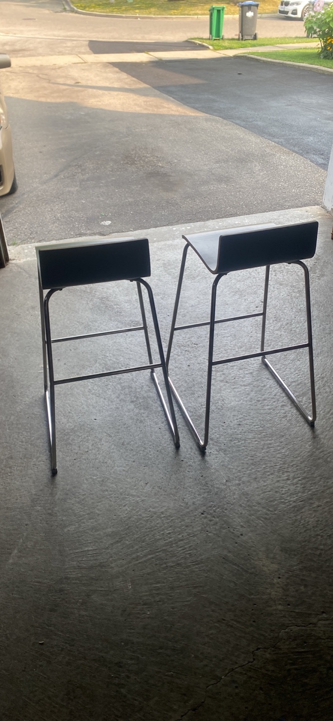 Set of 2 Black Bar Stools - photo 3