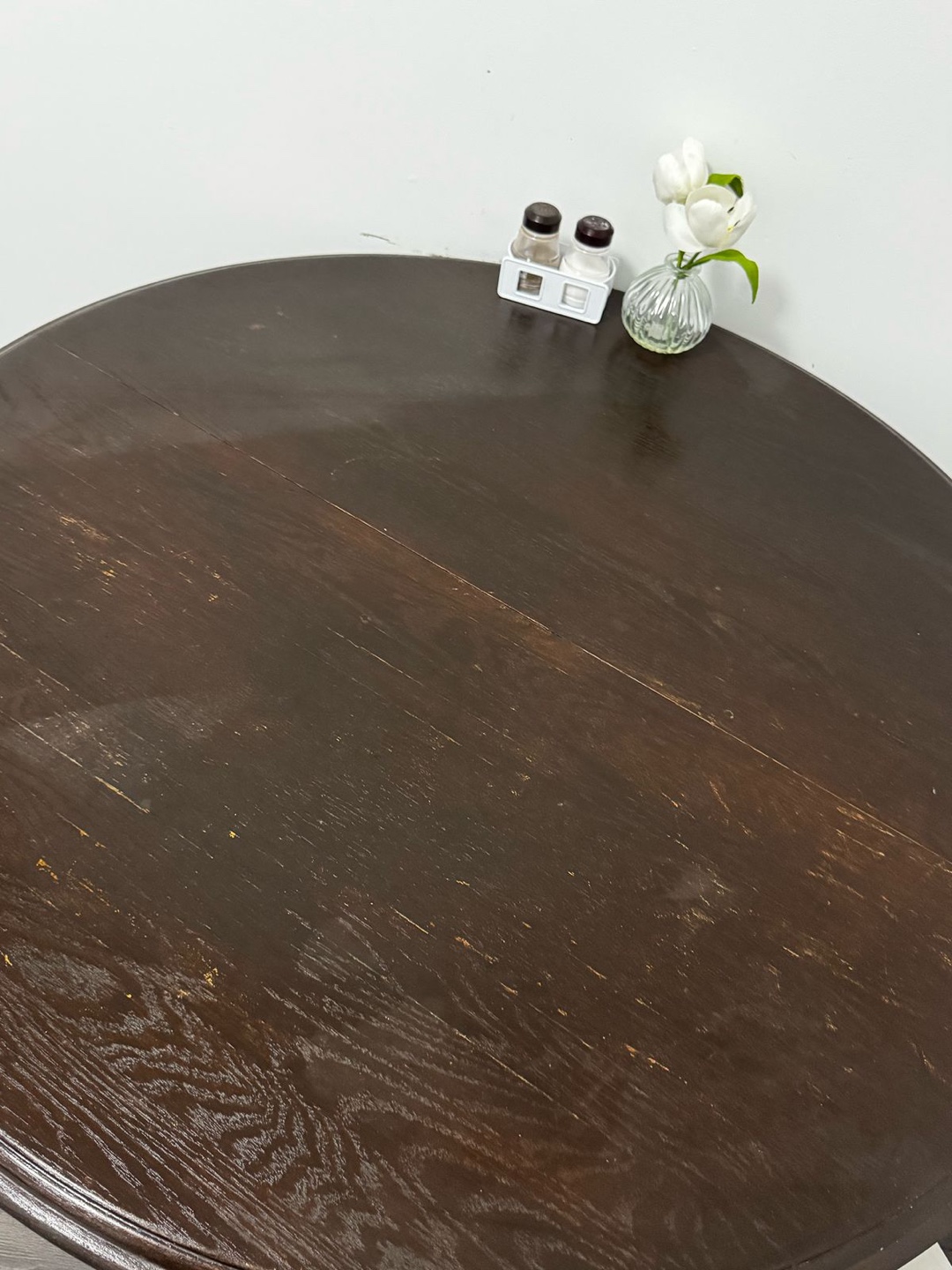 Round Wooden Dining Table - White $ Dark Brown - photo 2