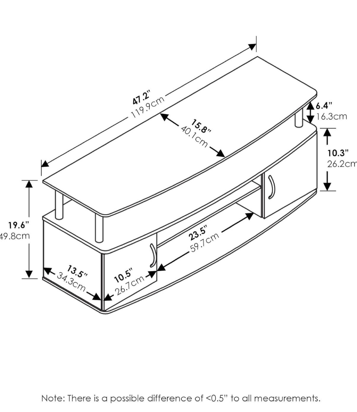 Black TV Stand with Storage - photo 2