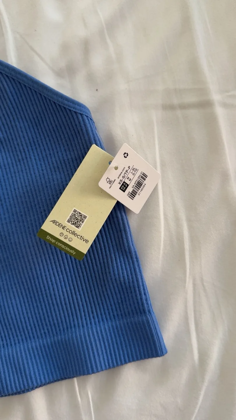 New Ardenes Collective Blue Ribbed Tank Top image indicator(2)