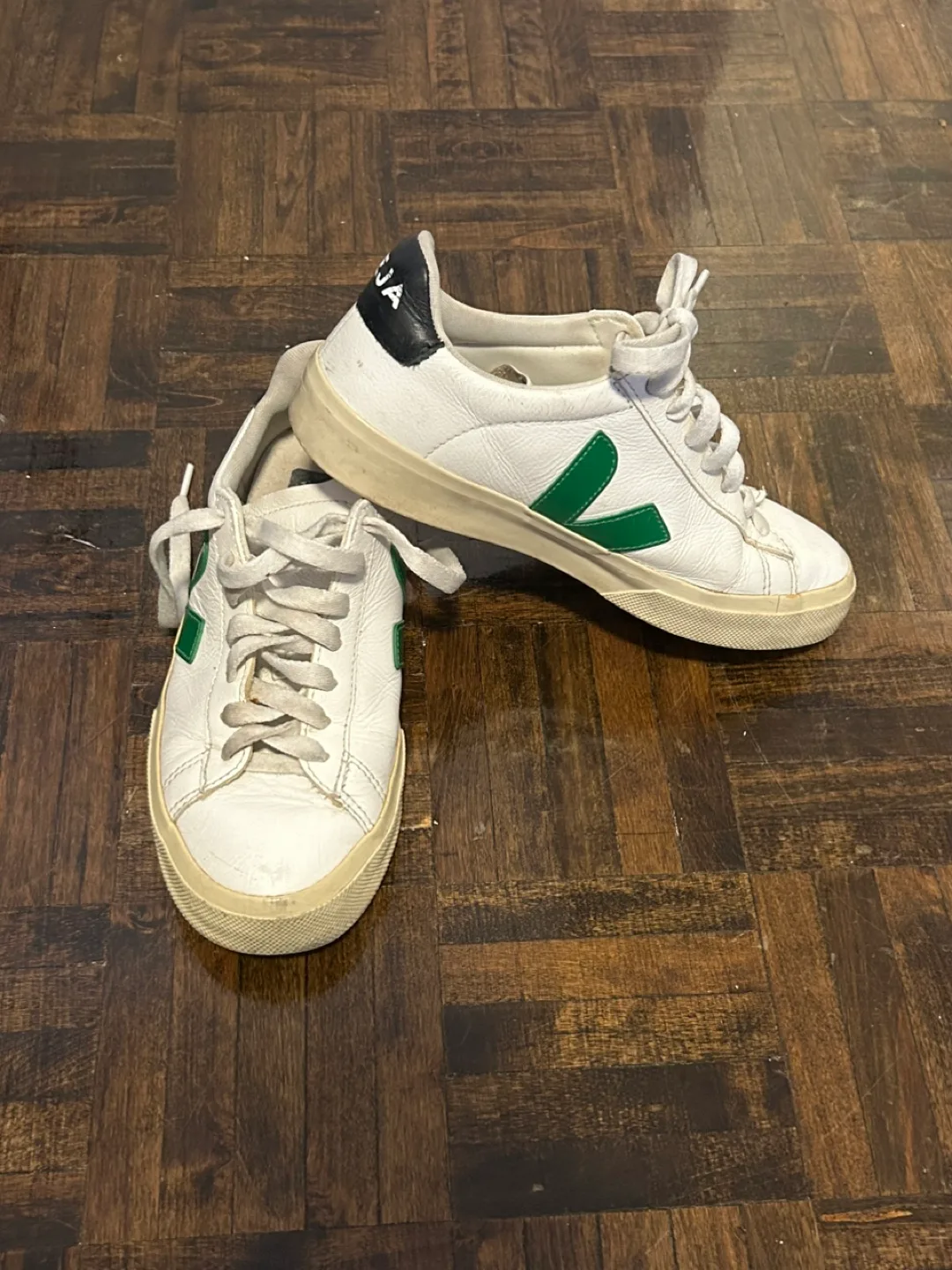 Veja White & Green Sneakers thumbnail