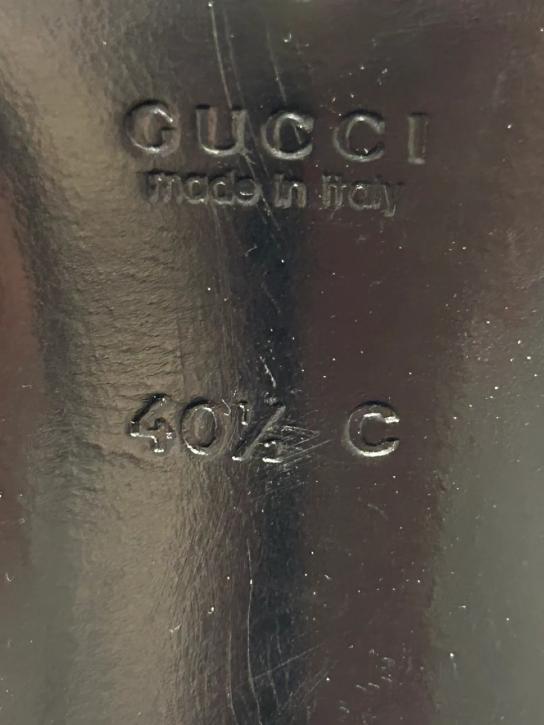 Gucci Black Suede Heels with Chain Detail image indicator(10)