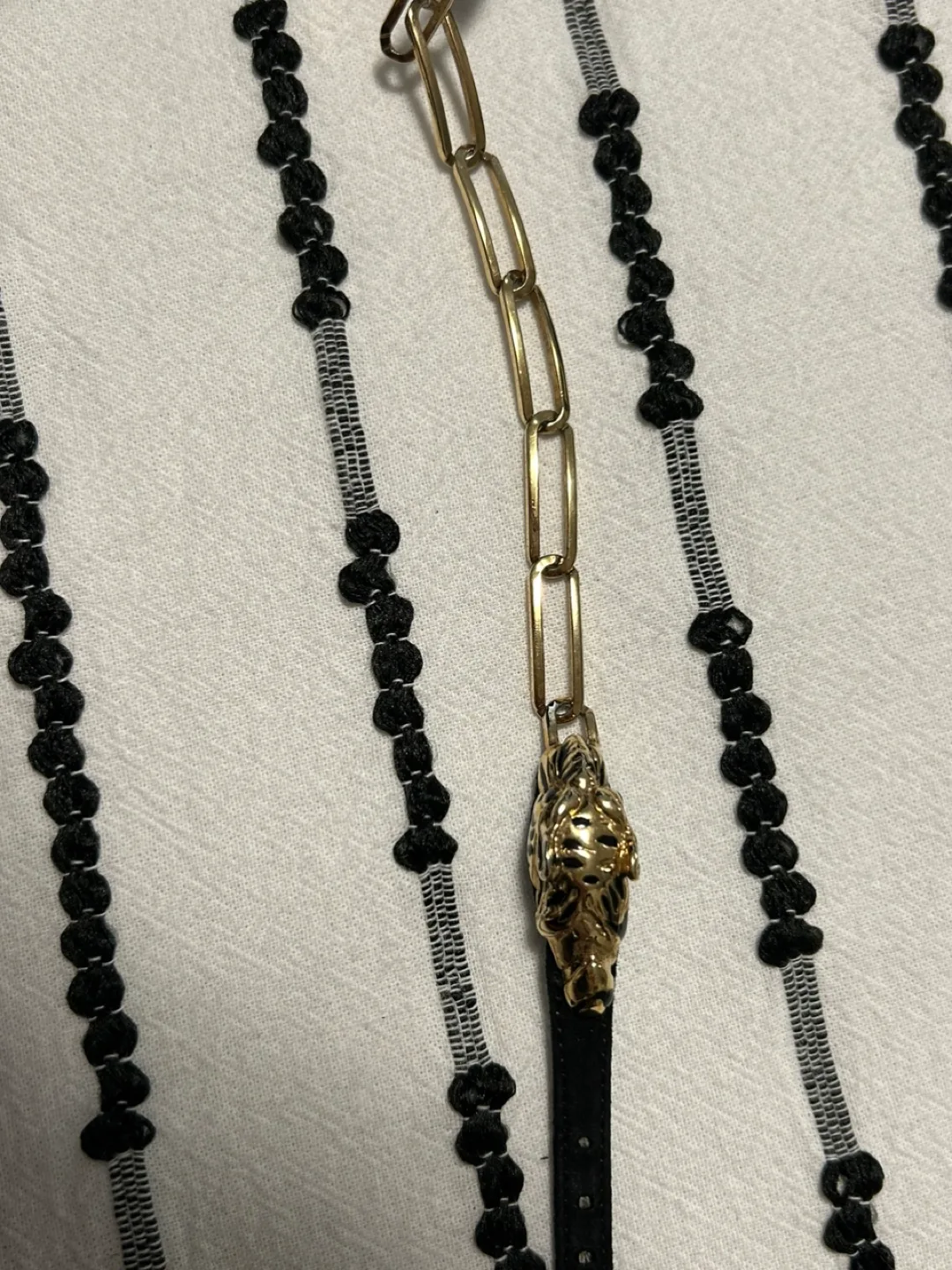 Gucci Black Suede Heels with Chain Detail image indicator(7)