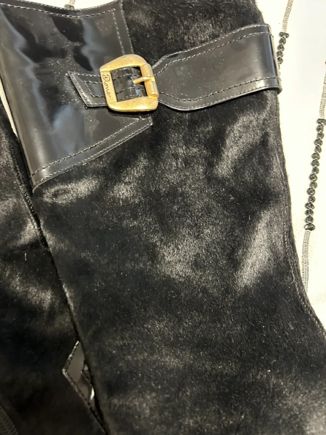 Dione  Black Leather Knee High Boots image indicator(5)