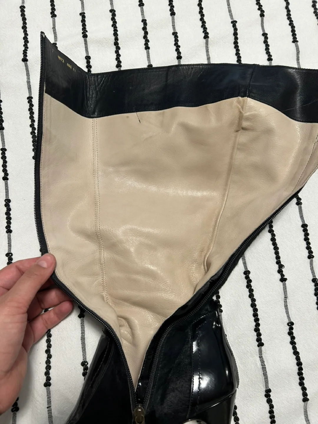 Dione  Black Leather Knee High Boots image indicator(10)