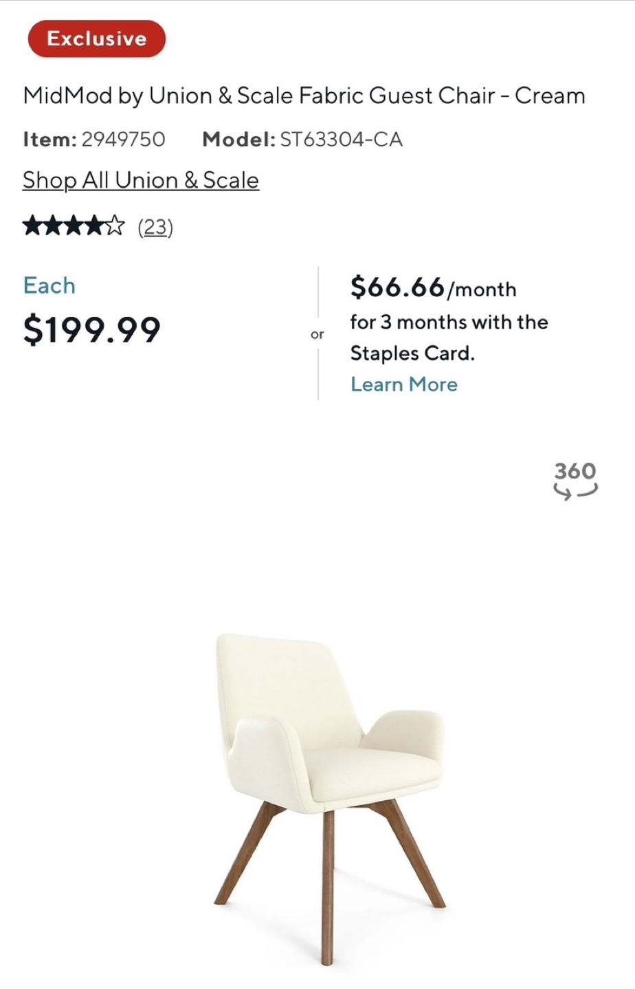 Staples Fabric Guest Chair - photo 2