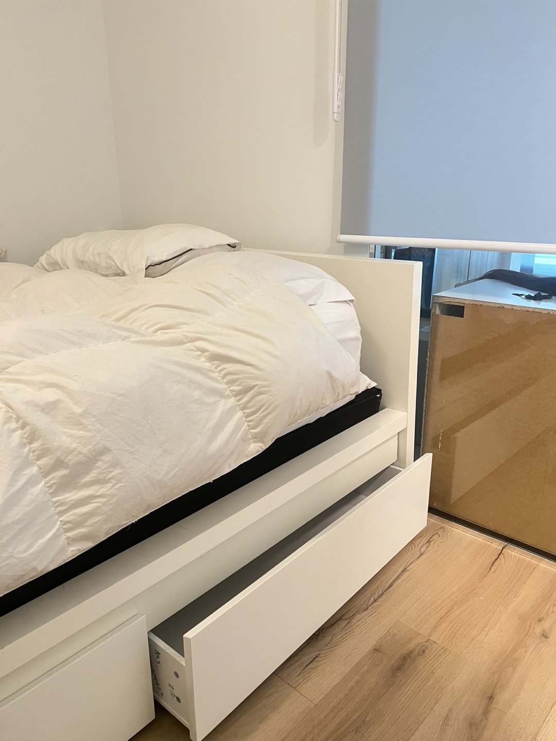 White Bed Frame with Storage Drawers - photo 2