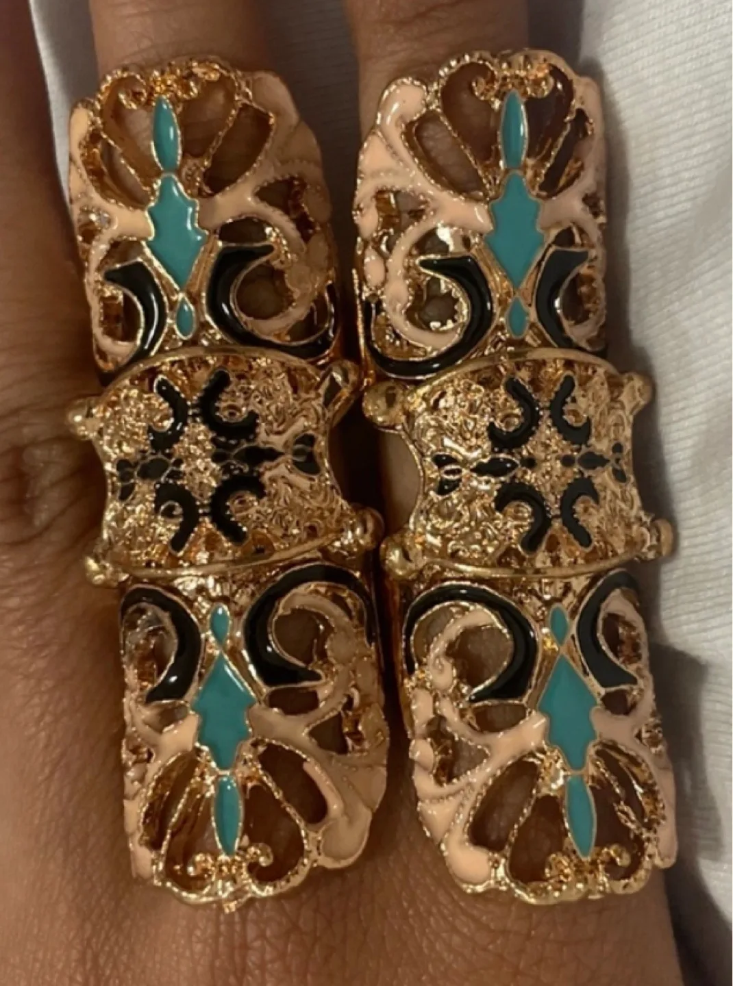 Gold & Turquoise Decorative Rings (both $10) image indicator(2)
