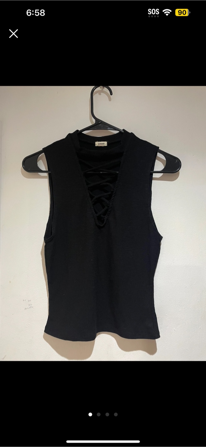 Garage Black Sleeveless Top