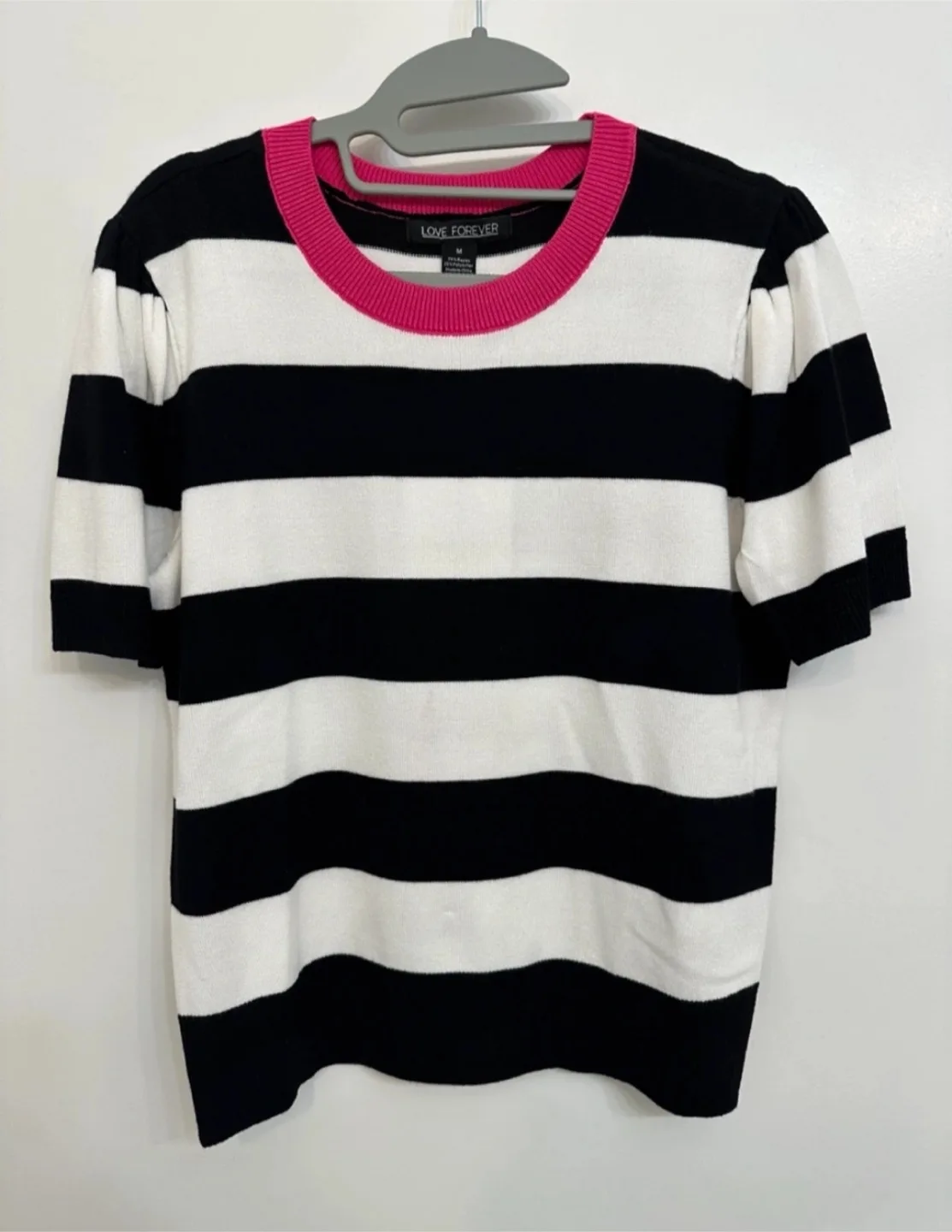 Striped Short Sleeve Sweater Top 🧡 thumbnail