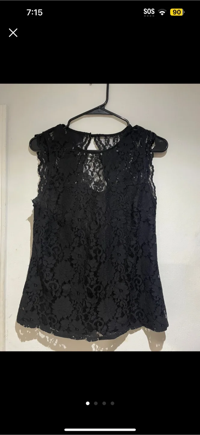 Rock & Shine Reitmans Black Lace Top - Size S thumbnail