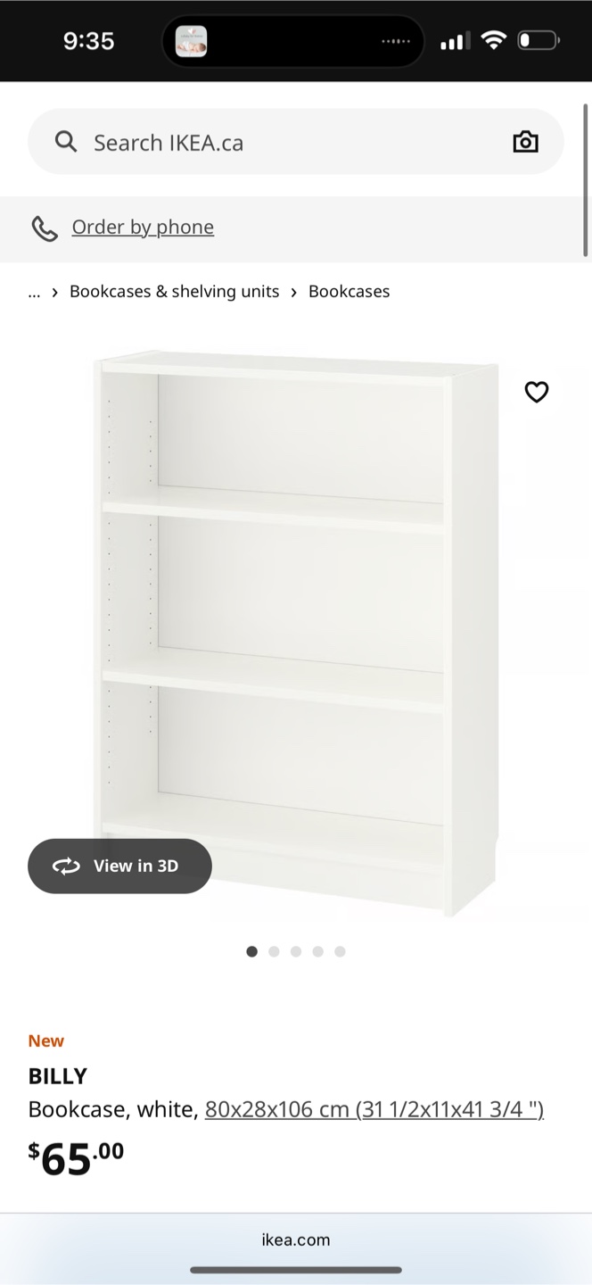 IKEA Billy Bookcase - White (short) - photo 2