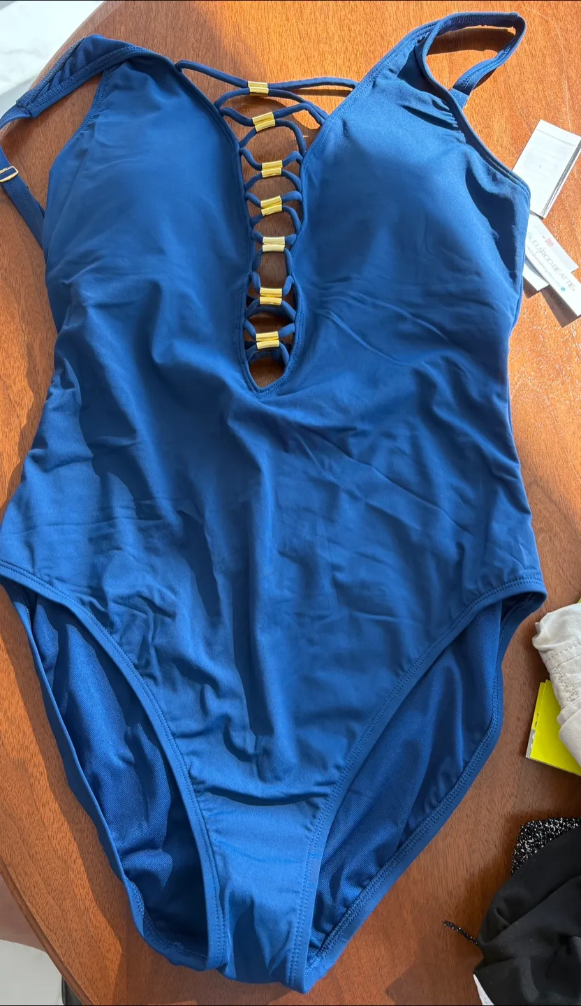 NWT Blue Swimsuit Size 10 thumbnail