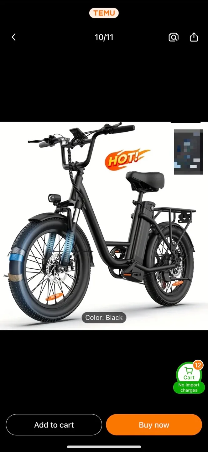 Black Electric Bike thumbnail