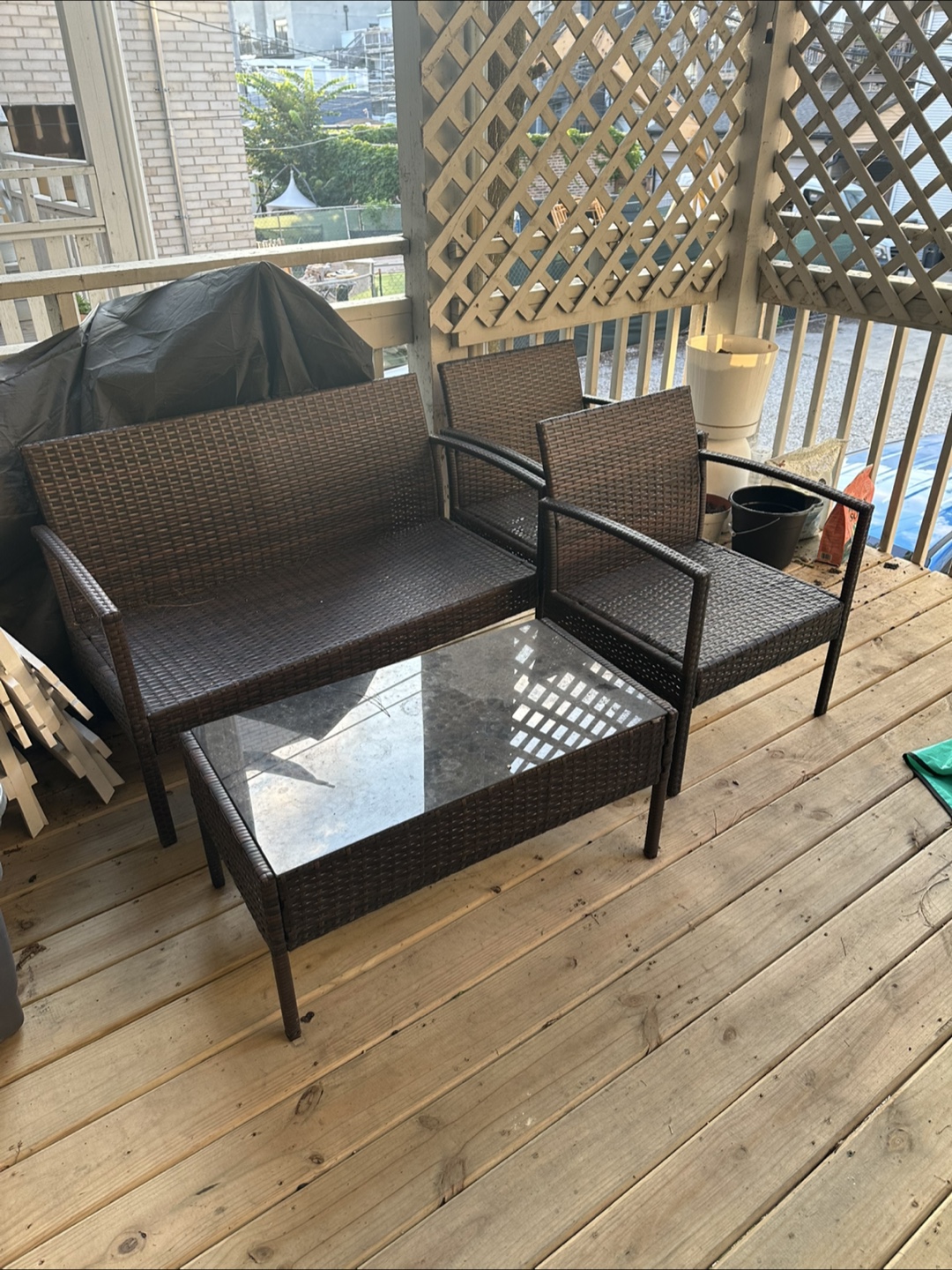 Wicker Patio Set - Loveseat, 2 Chairs, Coffee Table - photo 3