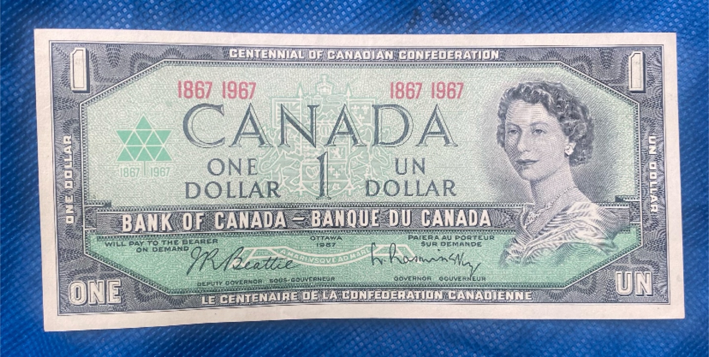1967 Centennial Canadian $1 Dollar Bill
