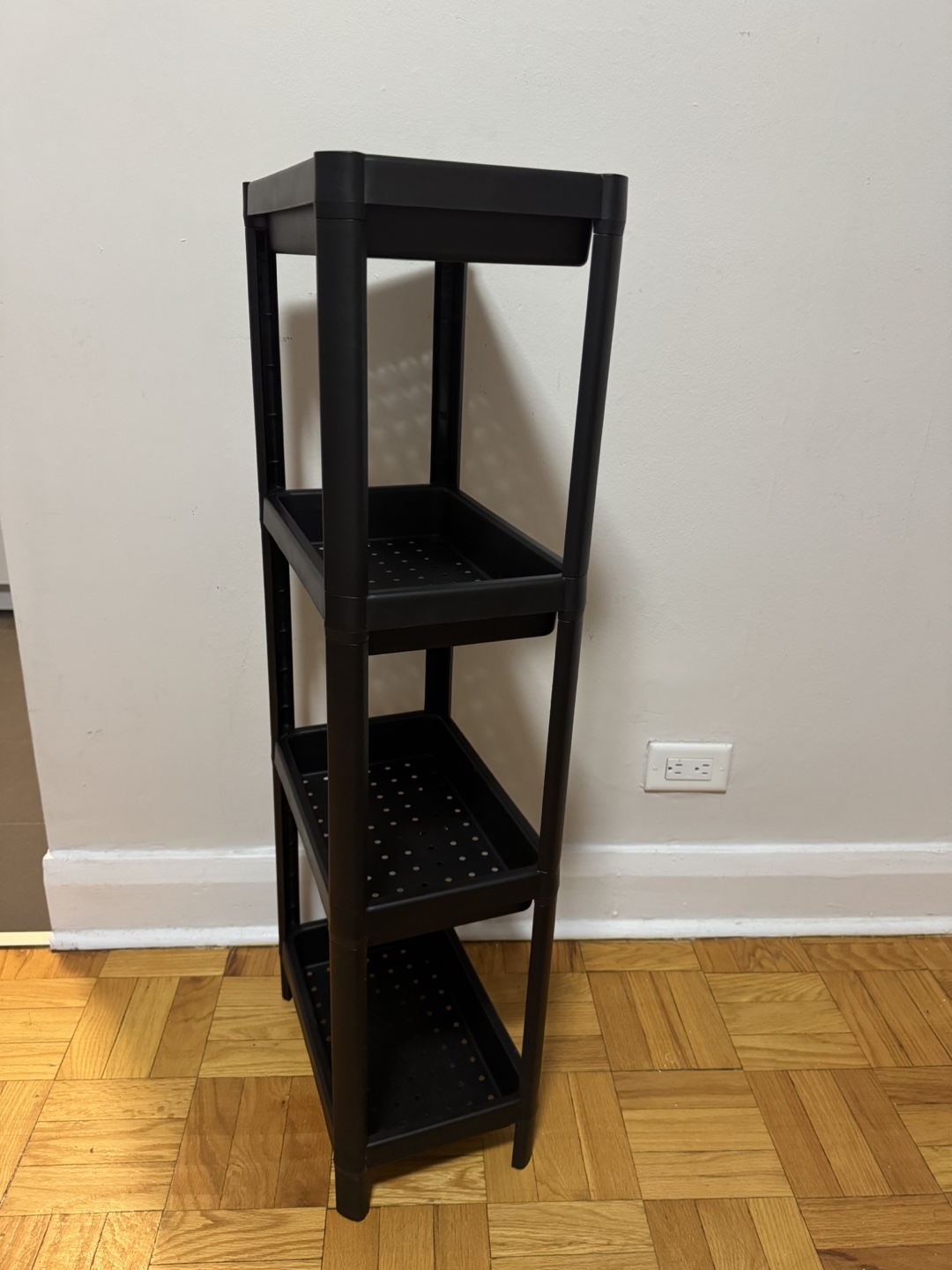 4-Tier Black Plastic Shelf - photo 2